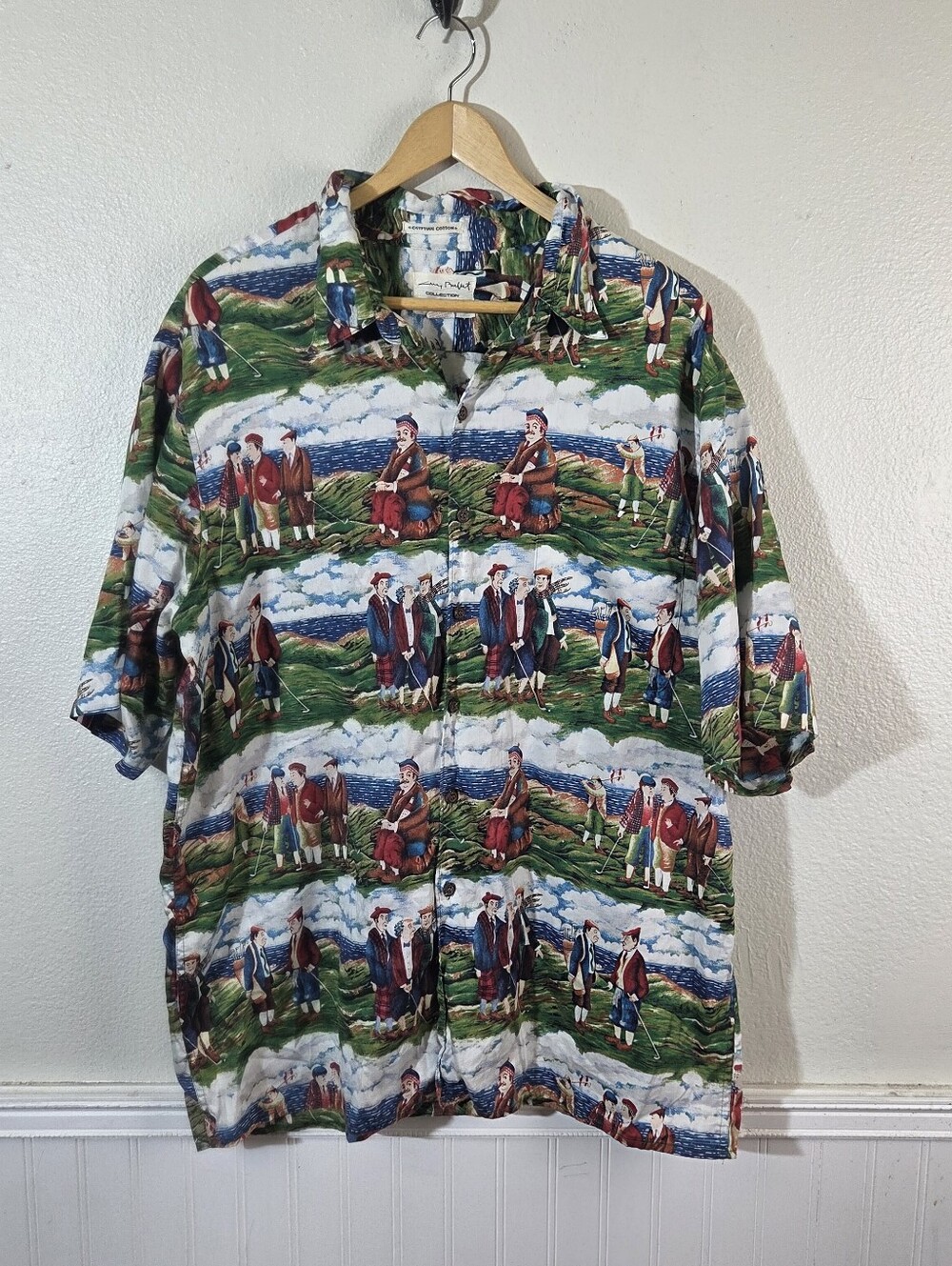 Guy Buffet Reyn Spooner Golf Hawaiian Shirt XXL Scottish Golfer Egypt Cotton